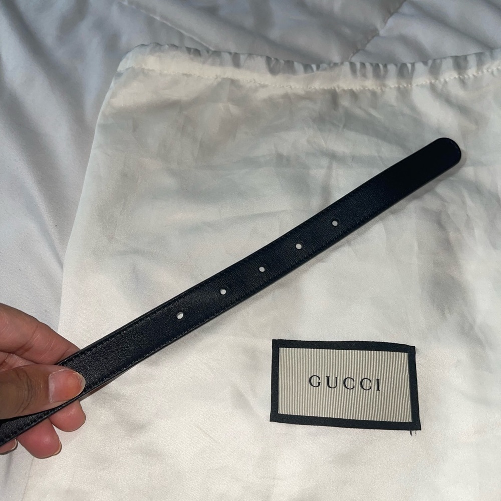 Gucci Leather Double G buckle skinny belt - Picture 5 of 6
